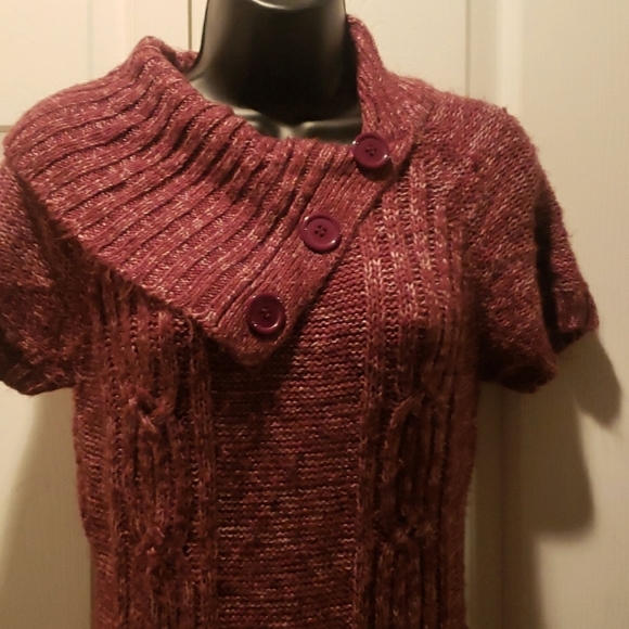 PINK ROSE ladies short sleeve sweater mini dress with front pockets - Picture 1 of 6